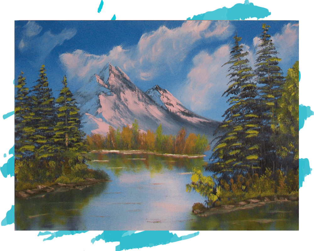 I attempted a Bob Ross painting tutorial while social distancing