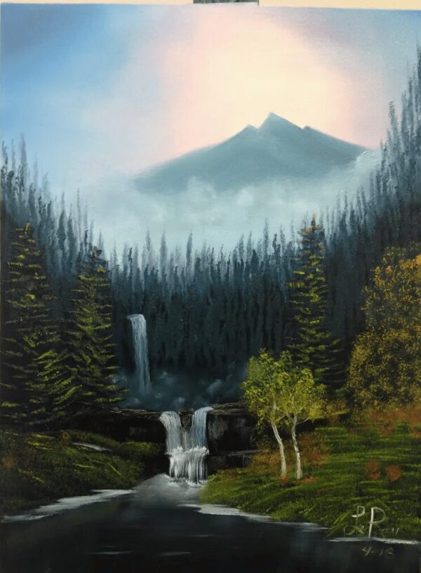 Mountain Falls Landscape Painting