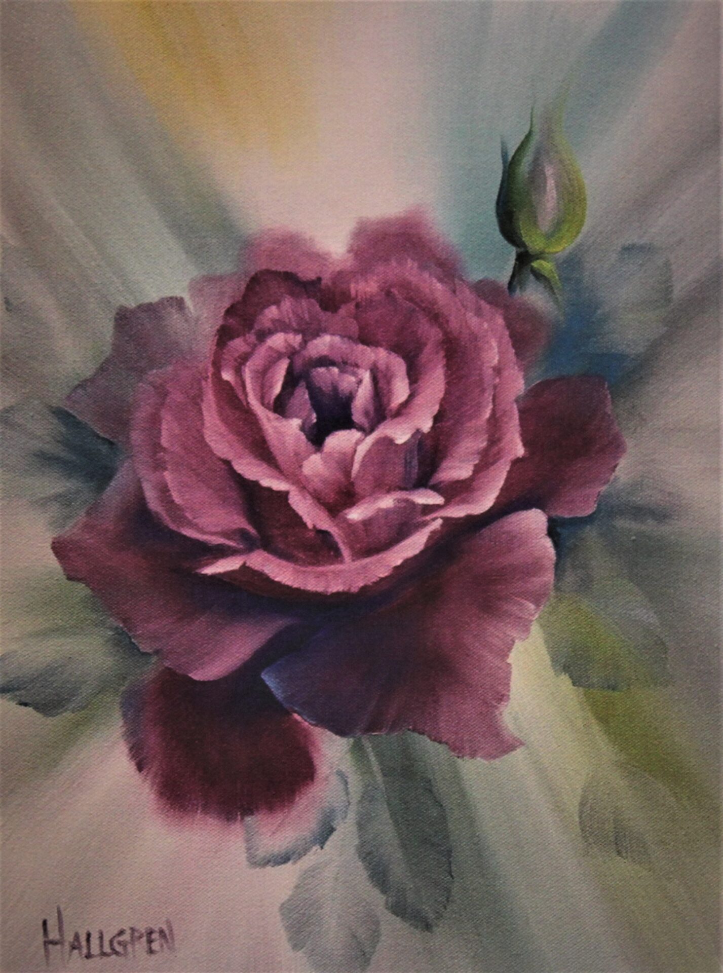 A rose painting with detailed petals