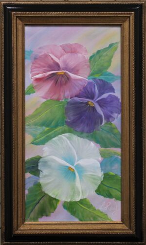 Painting of so many multicolor flowers with a frame